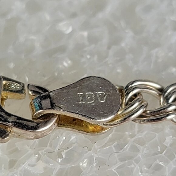 Vintage QGI Italy 925 Sterling Silver Cross Flip Flops Charm Chain Bracelet 7 in - Picture 7 of 10